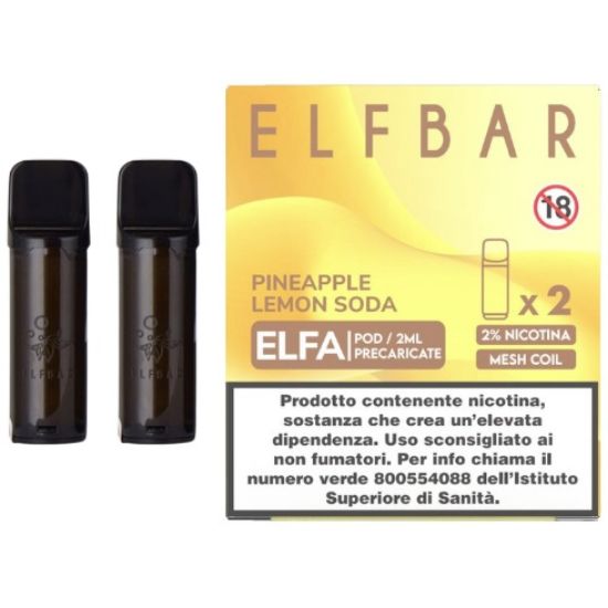 Picture of ELFBAR ELFA RIC. POD 1x2pz 20mg/ml PINEAPPLE LEMON SODA - PLN010823