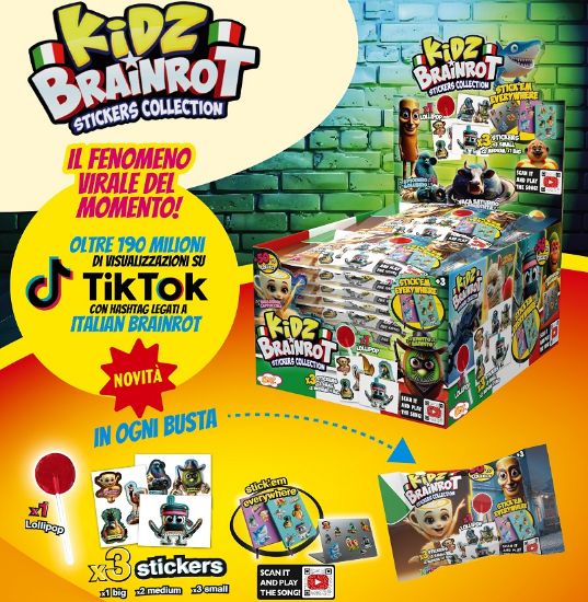 Picture of CARAMELLE TOYS JOY KIDZ BRAINROT 24pz - JOYGUM