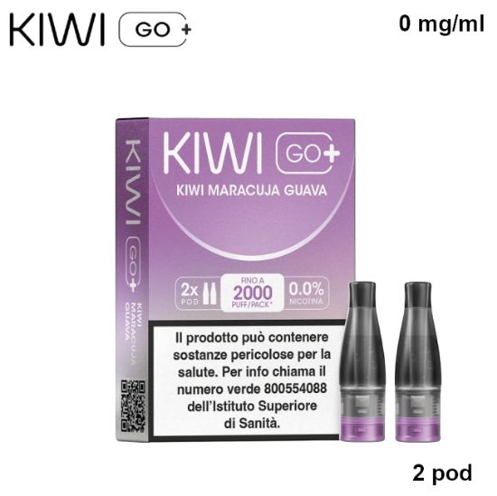 Picture of KIWI GO PLUS POD 1x2pz KIWI MARACUJA GUAVA 2ml 0mg/ml - PL0014695 SENZA NICOTINA