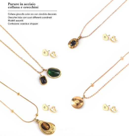 Immagine di PARURE COLLANA + ORECCHINI DONNA NAVIGARE 4pz + SCATOLA REGALO N2025