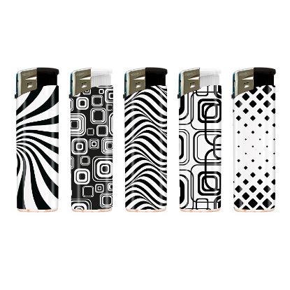 Immagine di ACCENDINO ATOMIC ELETTRONICO 50pz BLACK&WHITE - RICARICABILE