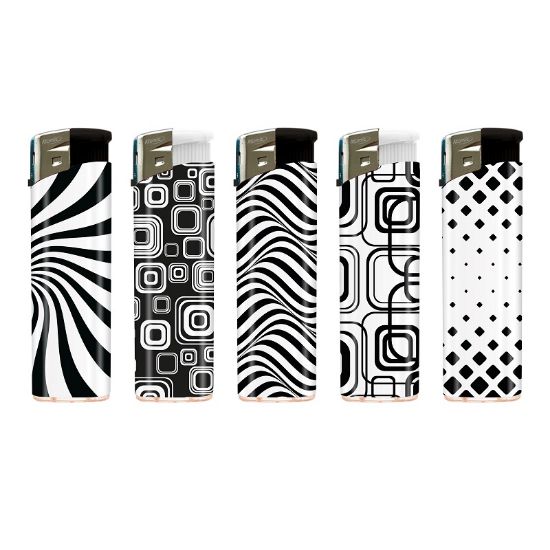 Picture of ACCENDINO ATOMIC ELETTRONICO 50pz BLACK&WHITE - RICARICABILE