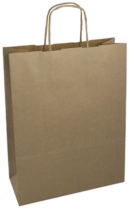Immagine di SACCHETTI SHOPPER AVANA 14x9x21cm 25pz CON MANICO CARTA
