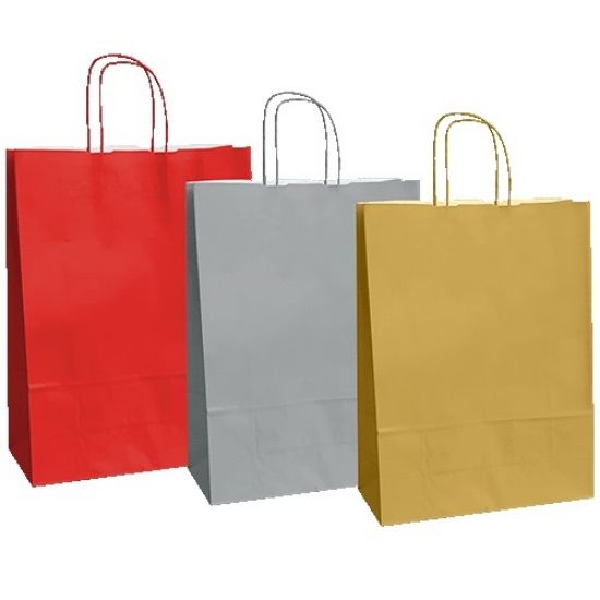 Immagine di SACCHETTI SHOPPER TINTA UNITA 22x10x32cm 25pz ASSORTITE JOLLY KRAFT