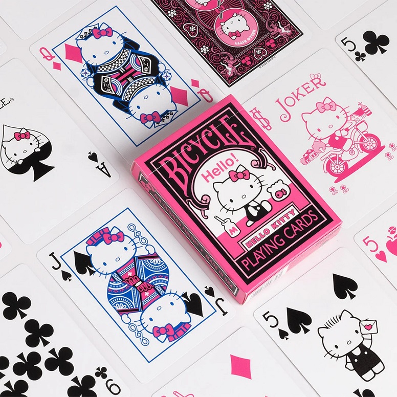 Picture of CARTE DA POKER BICYCLE 1pz Hello Kitty Black Pink