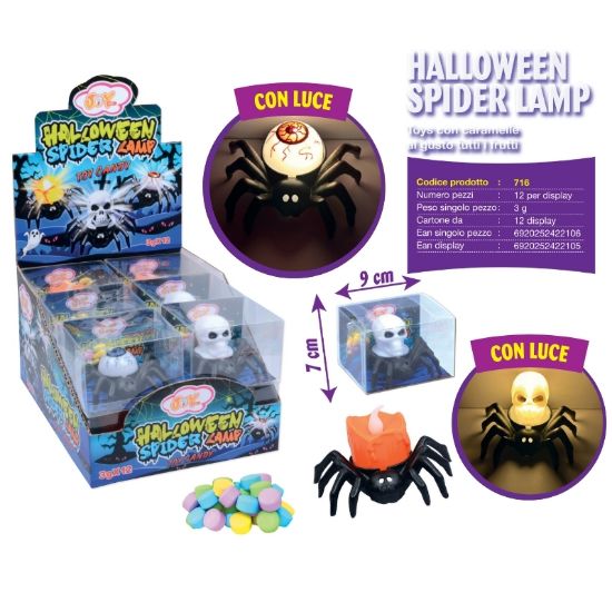 Picture of CARAMELLE TOYS JOY SPIDER LAMP 12pz HALLOWEEN - JOYGUM