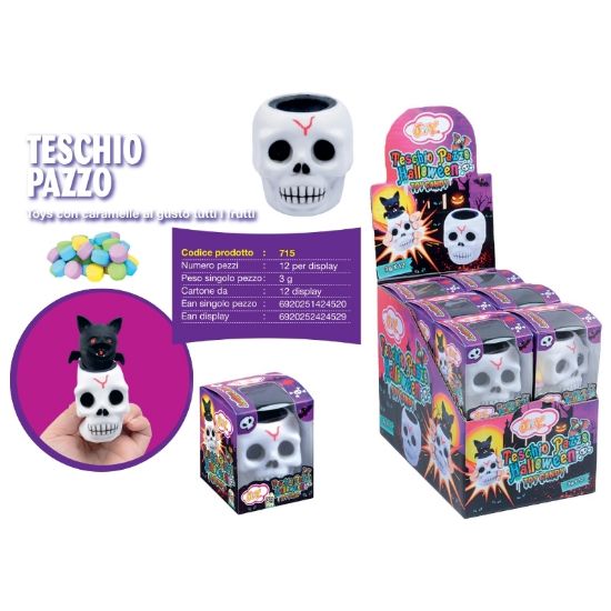Immagine di CARAMELLE TOYS JOY TESCHIO PAZZO 12pz HALLOWEEN - JOYGUM