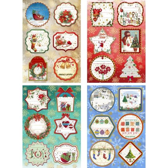 Picture of BIGLIETTI NATALE CHIUDIPACCO 12pz 17x24cm ETICHETTE ADESIVE