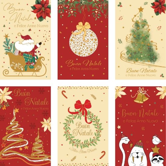 Picture of BIGLIETTI NATALE BRISTOL 90x140 48pz BUON NATALE + BUSTA