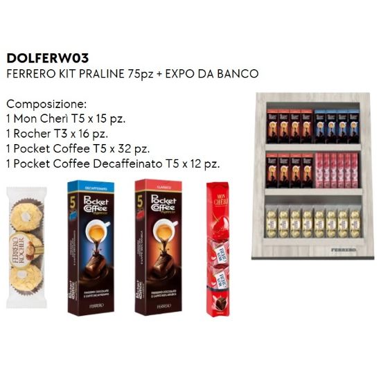 Immagine di FERRERO KIT PRALINE 75pz + EXPO DA BANCO - PR2025