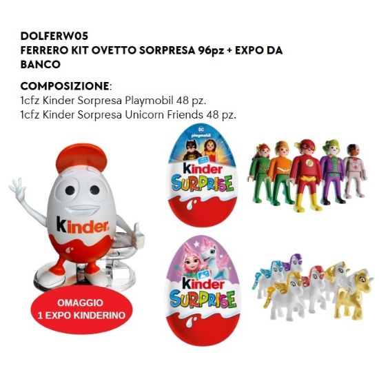 Immagine di FERRERO KIT OVETTO SORPRESA 96pz + EXPO DA BANCO - PR2025