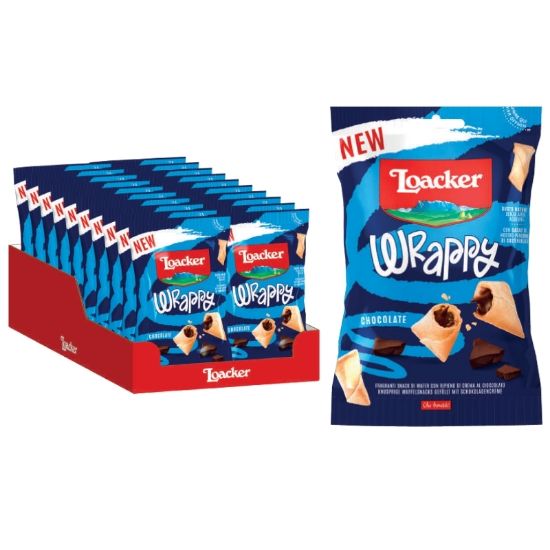 Picture of LOACKER SNACK WRAPPY 20pz 50gr CHOCOLATE