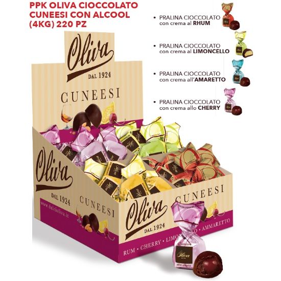 Immagine di OLIVA PRALINE CUNEESI 220pz 4Kg MIX 4GUSTI ASSORTITI
