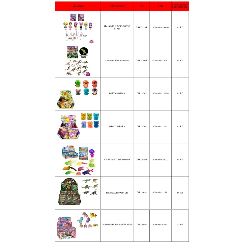 Immagine di GIOCHI IN BUSTA DYNIT EXPO DA TERRA 154pz ASSORTITI V.(1,99)