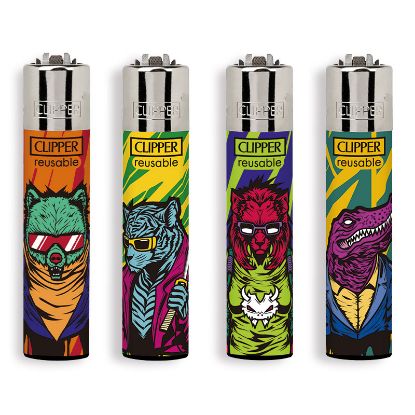 Immagine di ACCENDINO CLIPPER PIETRINA 48pz CYBERPUNK ANIMALS