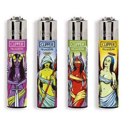 Immagine di ACCENDINO CLIPPER PIETRINA 48pz ANGEL VS DEMONS