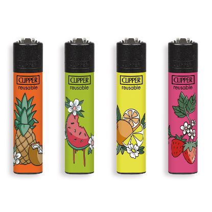 Immagine di ACCENDINO CLIPPER MINI PIETRINA 48pz BLOSSOMED FRUIT