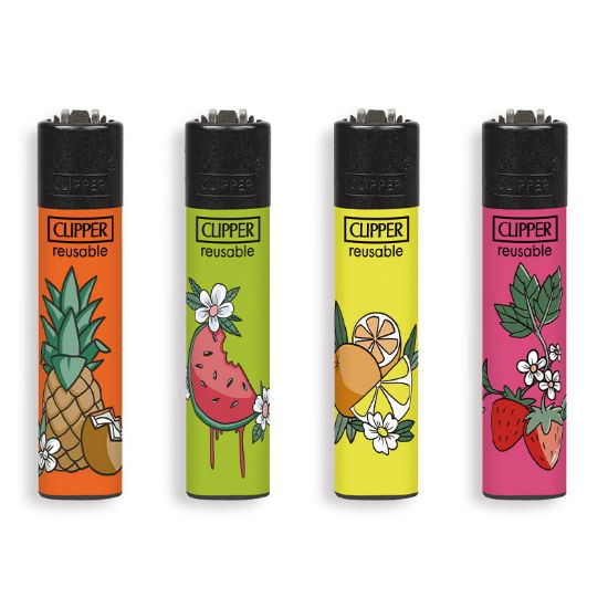 Immagine di ACCENDINO CLIPPER MINI PIETRINA 48pz BLOSSOMED FRUIT