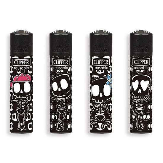 Immagine di ACCENDINO CLIPPER MINI PIETRINA 48pz DAILY SKELETON