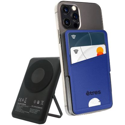 Immagine di BATTERIE ESTERNA ETRES 5000mAh WIRELESS + PORTACARD - cellulari