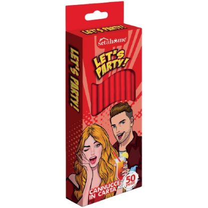 Picture of CANNUCCE 50pz CARTA H20cm ROSSO