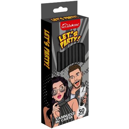 Picture of CANNUCCE 50pz CARTA H20cm NERO