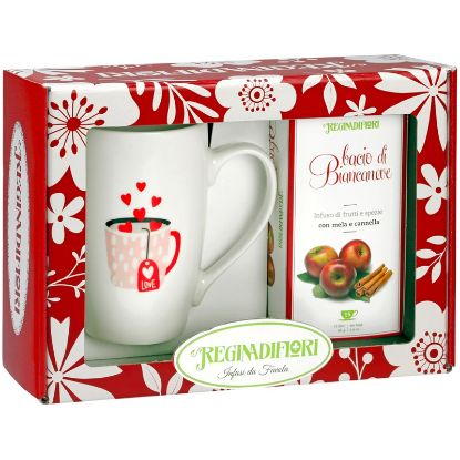 Immagine di REGINADIFIORI SCATOLA REGALO MUG + TE' BACIO BIANCANEVE
