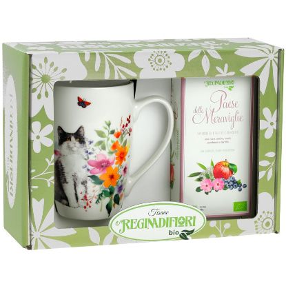 Immagine di REGINADIFIORI SCATOLA REGALO MUG + TE' PAESE DELLE MERAVIGLIE