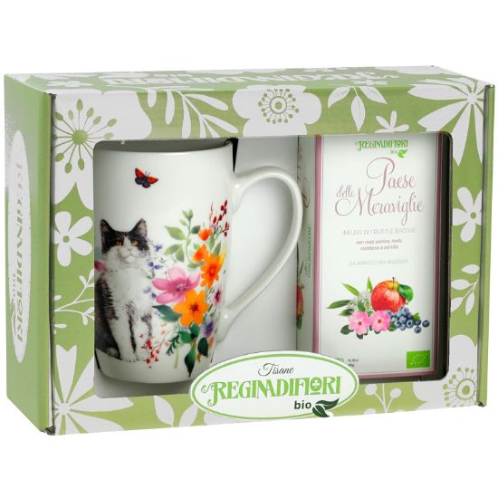 Immagine di REGINADIFIORI SCATOLA REGALO MUG + TE' PAESE DELLE MERAVIGLIE