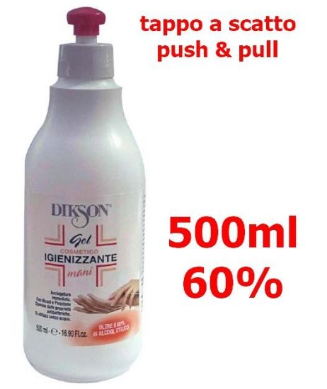Picture of DISINFETTANTE IGIENIZZANTE GEL MANI 500ml 1pz DIKSON - tappo a scatto push & pull