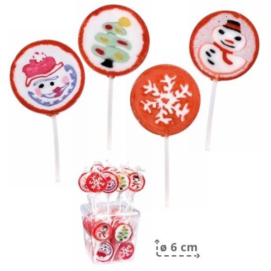 Immagine di ROSSINI LECCA LECCA TONDO 20gr 50pz ROCKS NATALE 6cm