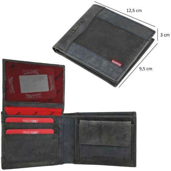 Immagine di PORTAFOGLIO UOMO WAMPUM BLU 1pz VERA PELLE