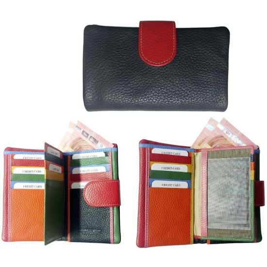 Picture of PORTAFOGLIO DONNA ART.11 NERO 1pz VERA PELLE