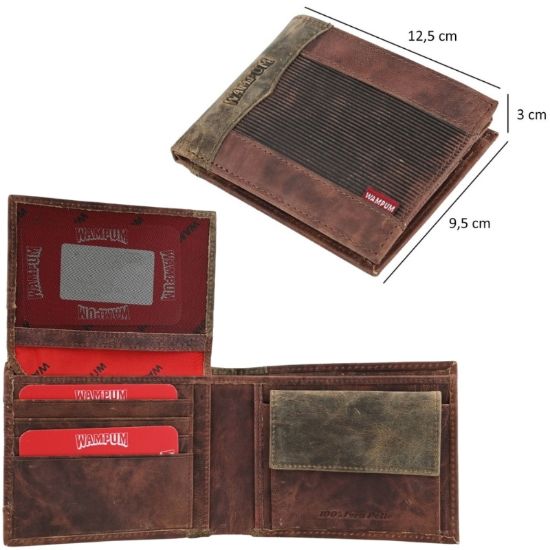 Immagine di PORTAFOGLIO UOMO WAMPUM MORO 1pz VERA PELLE