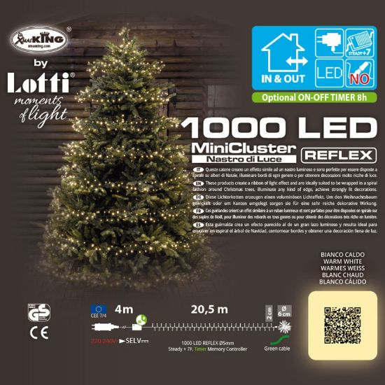 Immagine di LUMINARIA 1000 LED 20,5MT BIANCO CALDO MINICLUSTER