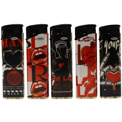 Immagine di ACCENDINO ATOMIC ELETTRONICO 50pz RED&BLACK LOVE