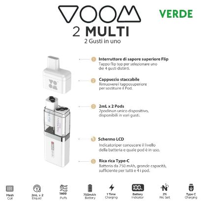 Immagine di VOOM DEVICE MULTI2 RICARICABILE 1pz GREEN