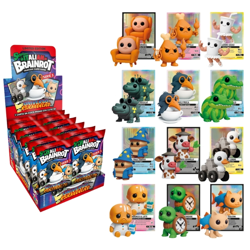 Immagine di GIOCHI BRAINROT Flowpack 3D+1card promo Serie Alpha -Universo psichedelico