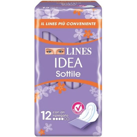 Picture of ASSORBENTI LINES IDEA 12pz SOTTILE ALI RIPIEGATE
