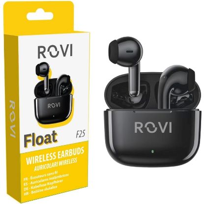 Immagine di AURICOLARI CUFFIE WIRELESS FLOAT F25 1pz BLACK - ROVI