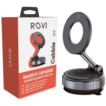 Immagine di SUPPORTO PER AUTO CELLULARE X68 1pz MAGNETICO CON VENTOSA - ROVI