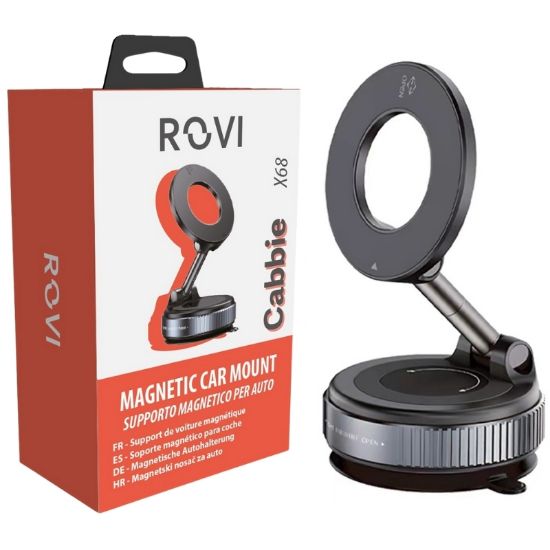 Picture of SUPPORTO PER AUTO CELLULARE X68 1pz MAGNETICO CON VENTOSA - ROVI