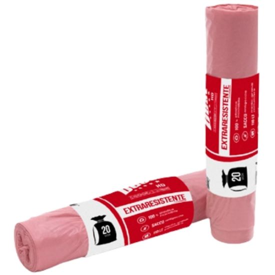 Immagine di SACCHETTI IMMONDIZIA 50x60cm 100gr 20pz ROSA