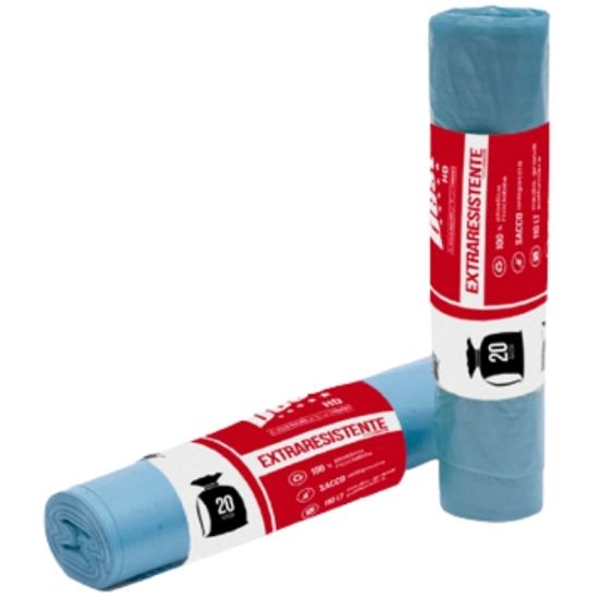 Immagine di SACCHETTI IMMONDIZIA 50x60cm 100gr 20pz AZZURRI