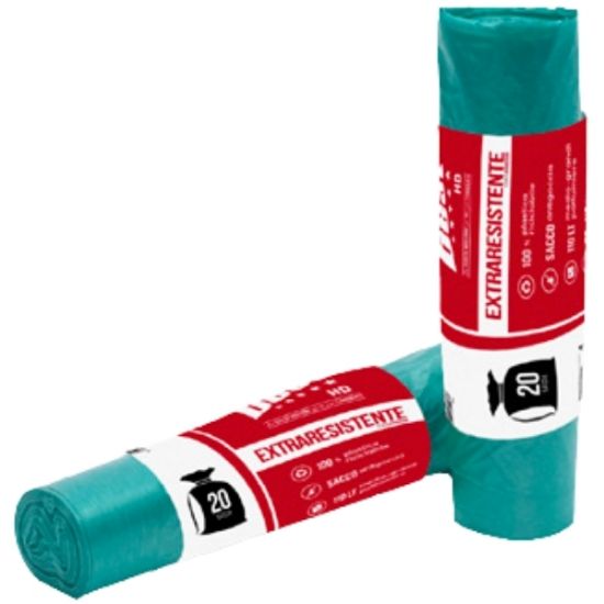 Immagine di SACCHETTI IMMONDIZIA 50x60cm 100gr 20pz VERDI