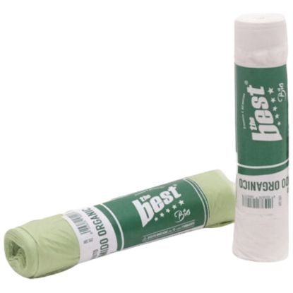 Picture of SACCHETTI IMMONDIZIA 50x60cm 100gr 10pz BIANCHI/VERDI UMIDO BIODEGRADABILI