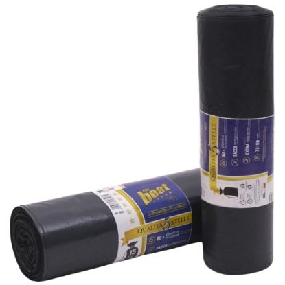 Picture of SACCHETTI IMMONDIZIA 90x120cm 950gr 10pz PESANTI NERI