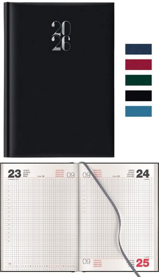 Immagine di AGENDA 15X21 GIORNALIERA QUADRETTI GOMMATO COLORI ASSORTITI
