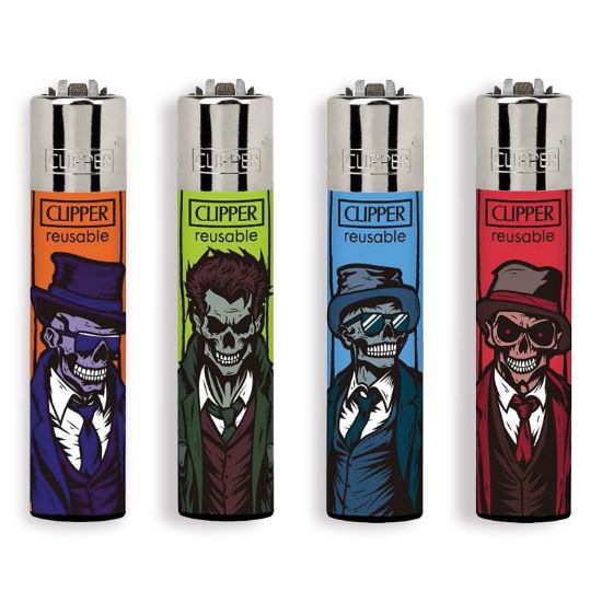 Immagine di ACCENDINO CLIPPER PIETRINA 48pz ZOMBIE GANGSTERS + LB