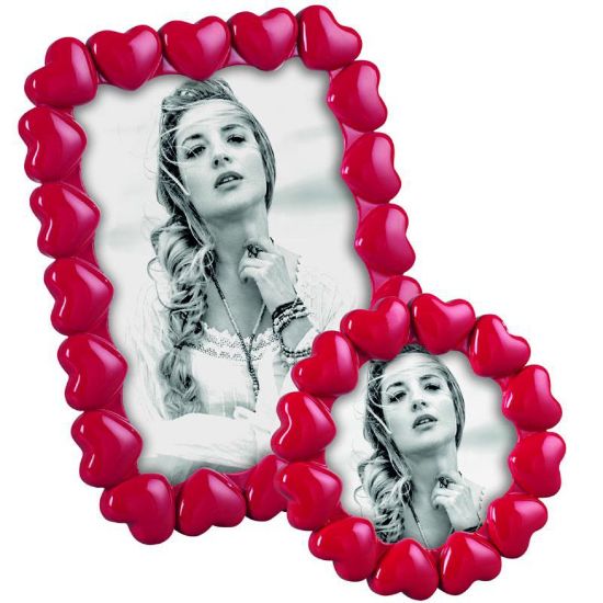 Picture of CORNICE 13X18cm MOD.A2048 RESINA CUORI ROSSO